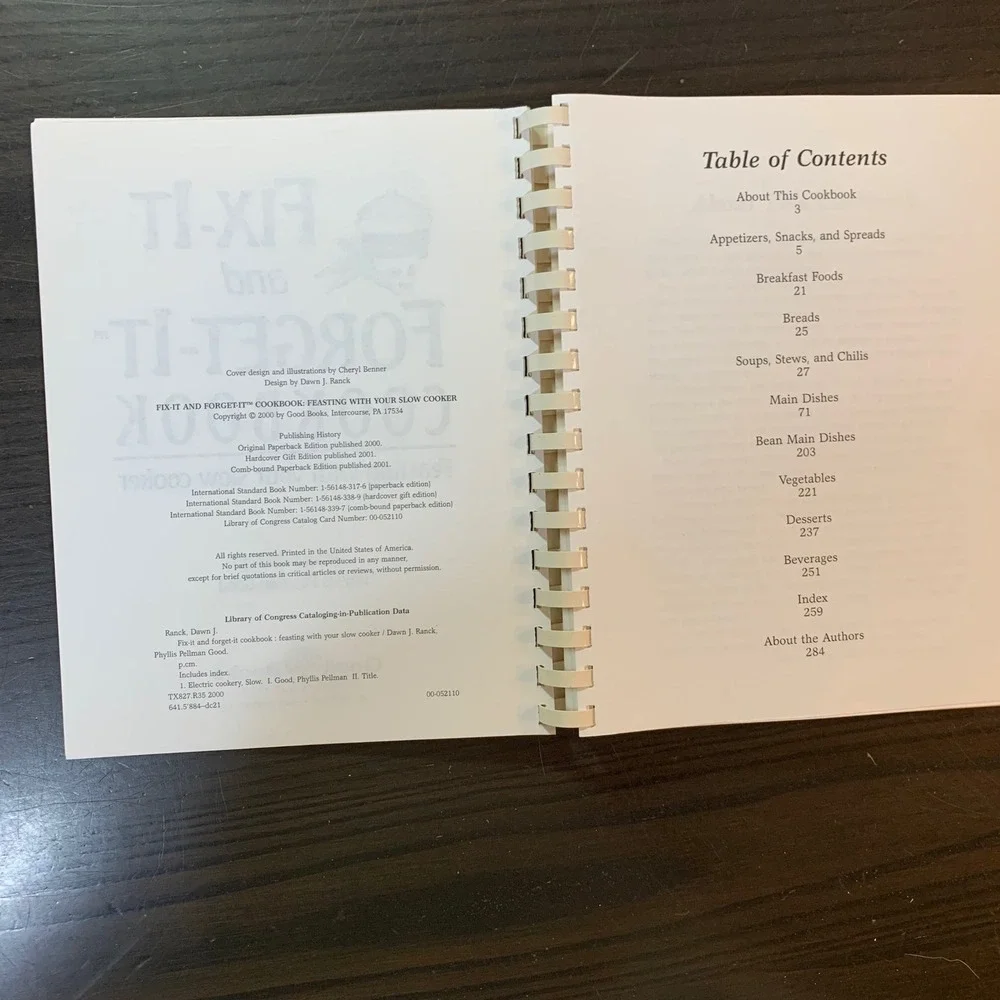 Fix-It and Forget-It Cookbook Slow Cooker Recipes Ranck‎ Good Plastic Comb 2001